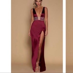 Elsia Maxi Dress-Burgandy